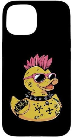 Hülle für iPhone 15 Punkrocker - Punk-Enten-Entlein - Punkrock-Ente