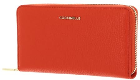 Coccinelle Leder Geldbörse Metallic Soft Wallet Grained Leather Gazpacho orange