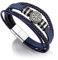 Dreamtimes Vichingo Vegvisir Pirata Bussola Bracciali da uomo Bracciali vintage con simboli norreni La bussola runica vichinga Bracciali norreni Gioielli vichinghi scandinavi (Blu)