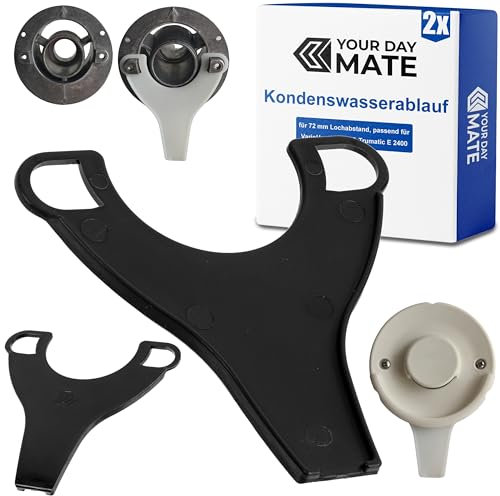Kondenwasserablauf Wohnwagenheizung, 2 Stück, kompatibel mit TRUMA VarioHeat WK24, Trumatic E 2400, 72 mm Lochabstand, Schwarz, Kaminabdeckung Erweiterung gegen Dreck- und Eisbildung, Kaminteil Ablauf