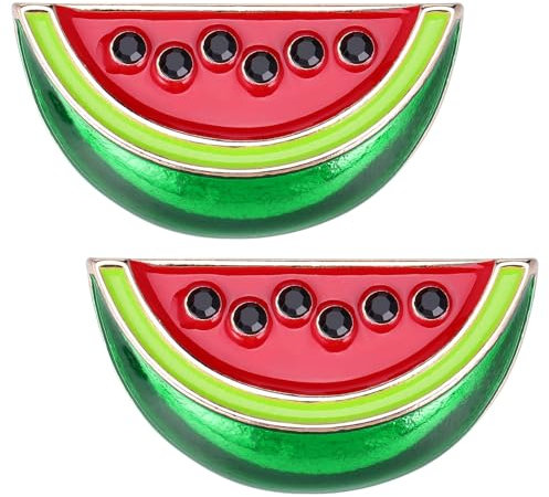 Lot de 2 broches en émail en forme de pastèque, jolies broches en forme de fruits pour la fête des mères, décoration de fête, usage quotidien