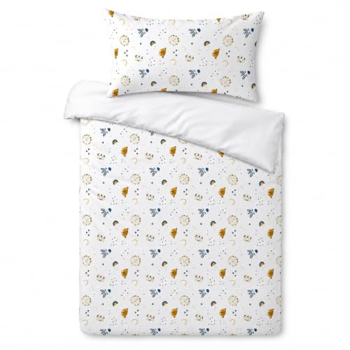 various Wendbare Babybettwäsche-Sets (60 x 120 cm), 100% Baumwolle, bestehend aus Bettbezug und Kissenbezug, für Jungen und Mädchen; Bettbezug-Set (100 x 135 cm) mit Kissenbezug (60 x 40 cm) (Zabra)