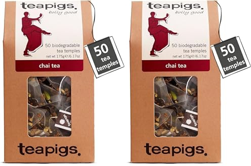 Teapigs Chai Tea Bags Made With Whole Leaves (2 Pack of 50 Tea bags)