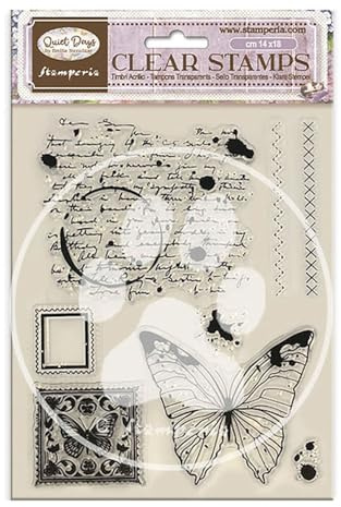 Stamperia - Acrylic Stamp for Scrapbooks, Albums, Cards, Bullet Journals and More, Transparent, Long Lasting, Easy to Clean, Perfect for Crafts and Gifting (Quiet Days, Butterfly)