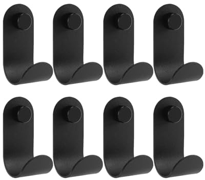 Haliya 8er Set Haken für Akustikpaneele ohne Bohren, Schwarze Garderobenhaken Akustikpaneele - Rostfrei & Korrosionsbeständig, Generisch Kleiderhaken aus Metall, Wandhaken Garderobe