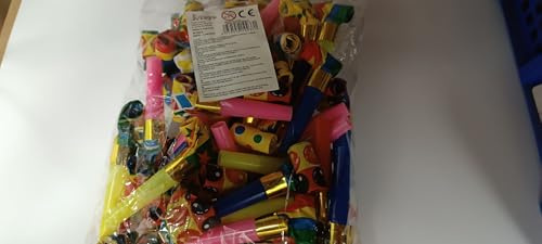 Bunte Papier Luftrüssel, Party Tröten für Karneval, Mehrfarbig, 48 Stück