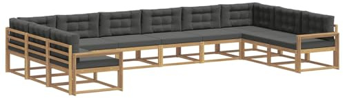 vidaXL Outdoor-Sofagarnitur mit Kissen 10 pcs Weiß und Anthrazit, Moderner Garten-Sofa, strapazierfähige Lounge, Elegantes Patio-Sofa, Sitzplatz im Garten, Möbel für Poolbereich