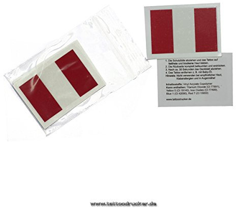 10 x Peru Tattoo Fan Fahnen Set - WM 2018 Fanartikel - temporary tattoo Flag (10)