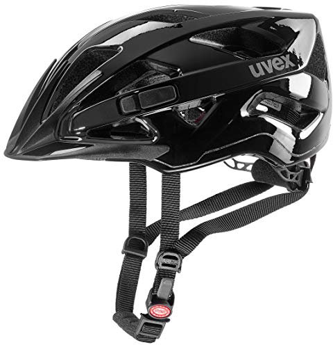 uvex active - sicherer Allround-Helm für Damen und Herren - individuelle Größenanpassung - erweiterbar mit LED-Licht - black shiny - 52-57 cm