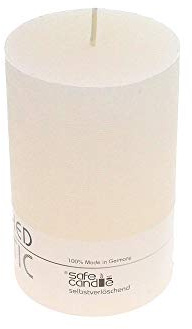luterna Wenzel Kerze Rustic 110×70mm selbstverlöschend Safe Candle Stumpenkerze Tischkerze, Farbe:wollweiß