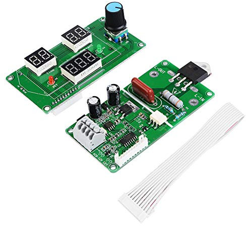 Spot Welder Controller Board AC 9-12V Spot Welder Time Control Mainboard Module Digital LCD Panel with Ribbon Cable(40A)
