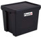 Plastix Heavy Duty Strong Recycled Plastic Storage Box With Lid - 45L 45 Litre - Black