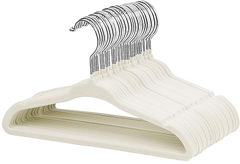 ManGotree Baby-Kleiderbügel aus Samt, Kleinkind-Kinderbügel mit Drehbarem Haken, Gekerbtes Schulter Design für Kinder und Kinderkleidung (30 Stück, Creme)