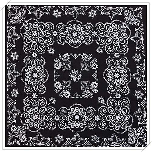 Western Ranch Bandana Halstuch Nikkituch Kopftuch Baumwolle Paisley XL 70 x 70 cm (Schwarz)