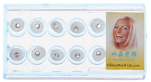 YO-HAPPY 10pcs / Box 2mm Dental Bunte Kristallzahn Modeschmuck Edelstein Dekor mit Box