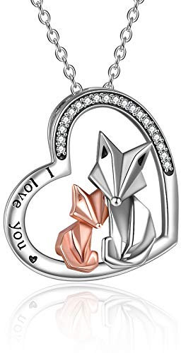 YAFEINI Fuchs Kette 925 Sterling Silber Origami Fuchs Anhänger Halskette Fuchs Schmuck für Damen