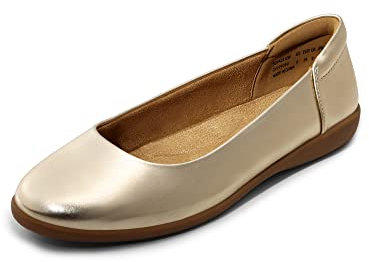 DREAM PAIRS Comode Ballerine da Donna con Soletta Ammortizzata e Suola Antiscivolo Classica Scarpe Basse da Donna,Size 40,Oro,SDFA2312W