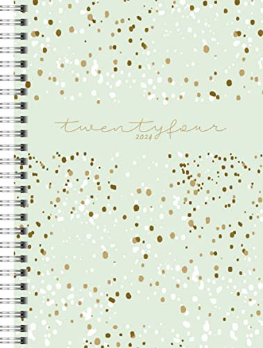 rido/idé Wochenkalender „Confetti“ Modell Timing 1 2024 2 Seiten = 1 Woche A5 mint