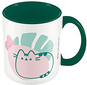 Pusheen - Kaffeebecher Tropical, Kontrast (Einheitsgröße, Grün/Weiß, 325 ml)