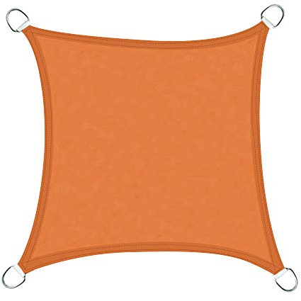 Blümme Sonnensegel Sonnenschutz 5x5m Quadrat in verschiedenen Größen und Farben PES Polyester Reißfest UV Schutz Outdoor Orange
