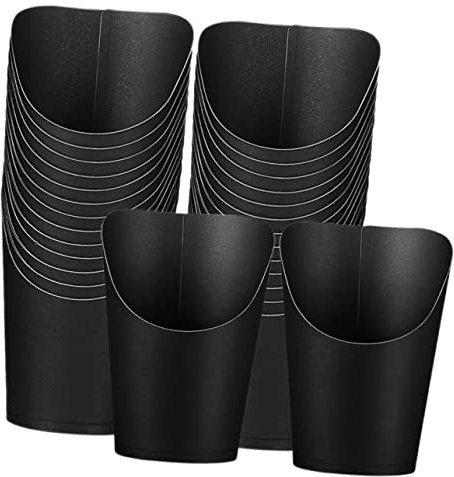 BESTonZON 50 Pcs Copa De Chips Vasos De Papel Kraft Sándwich Portavasos De Papel Soportes De Papel Para Papas Fritas Accesorio De Tabla De Embutidos Sacar Hornear Desechable Alimento Pequeña