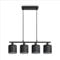 Paco Home Hängelampe 4-Flammig Innen Deckenlampe LED Lampe Lampenschirm Metall Pendellampe Wohnzimmer Esszimmerlampe Modernes Design Uni Schirm E14