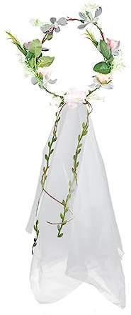 Braut Haarband Blumenkranz Schleier und Stoff für Fotos
