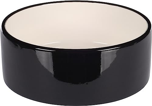Futter- UND TRINKNAPF Hund Rocky Keramik SCHWARZ RUND 900ML 16,5x6,5CM