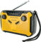 SCHWAIGER Outdoorradio UKW, AM, FM Handkurbel, Solarpanel, spritzwassergeschützt, stoßfest, Taschenlampe Gelb, Schwarz