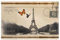YYHWHJDE Vintage Paris Eiffelturm Schmetterling Tischsets für Esstisch, 6 Stück, dick, verschleißfest und hitzebeständig, 30,5 x 45,7 cm