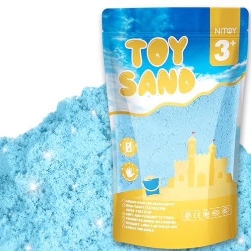 NiToy 1kg Magic Sand für Kinder, Nachfüllpackung für sensorisches Sandkastenspielzeug, ideal für kreatives Indoor-Sandspiel (Hellblau)