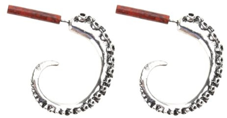 Kreative Tintenfischschwanz-Ohrstecker, exquisite Retro-Ohrringe, versilbert, Oktopus-Tentakel-Ohrringe, passend für Street Shoo, Silikon