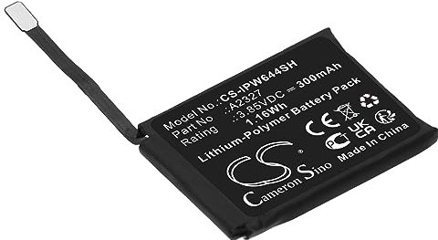 Batería de repuesto de 300 mAh / 1,16 Wh compatible con Apple Watch Series S6 44 mm, A2327