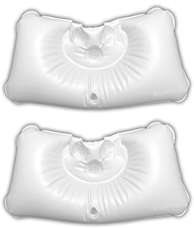 2X Aufblasbares Badewanne Nackenkissen mit Saugnäpfen 47 x 24,7 cm Badekissen Kopfstütze Wannenkissen