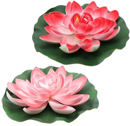 BESPORTBLE 2St künstlicher Lotus Haushaltsdekoration schwimmende Poolblumen Anlage plastische Ornamente künstliches Lotusdekor Plastik Seerosen die Blumen Requisiten gefälschter Schwimmer 28c