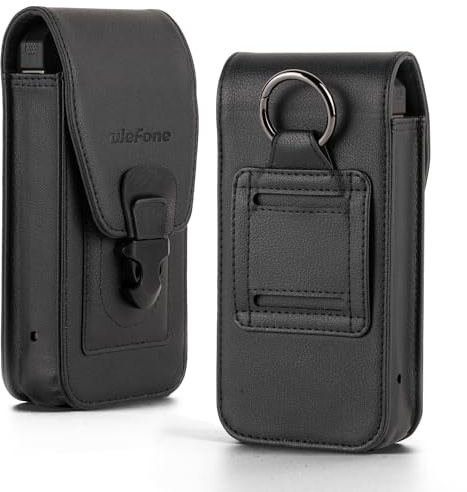 Ulefone Power Armor 24 Schutzhülle, aus Leder, vielseitig einsetzbar, mit Gürtelclip, Klapphülle für Ulefone Armor 24, Ausweishülle