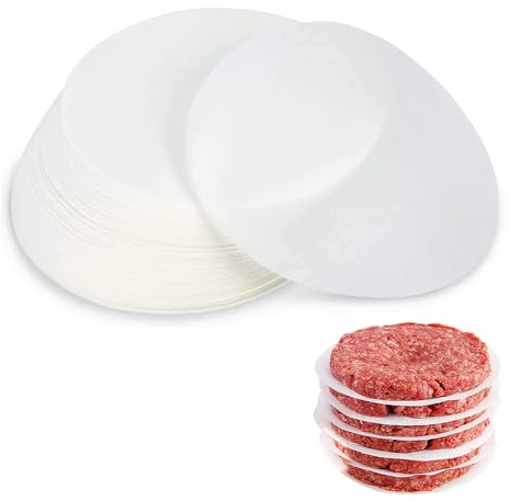 500 Stück Burgerpapiere 15cm, Burger Papier, 15 cm | Burgerpapier Rund Pergament Papier, Burger Papiers für Burgerpresse, Burgerpapiers für Patties Hamburger Cheeseburger