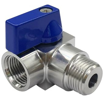 Fitvell Mini-Kugelhahn aus Edelstahl, 1,27 cm NPT männlich auf weiblich, 90 Grad Absperrventil