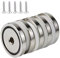 Helweet Neodymium Pot Magnets, 20mm Diameter, 5 Pcs, Silber, Round, Utility Magnet, Suitable for Wooden Tables, Doors and Plastic Panels, with Screws