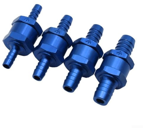 Rückschlagventil für Benzin, Diesel, Wasser, Kraftstoffleitung, Vergaser-kompatibel, 4 Stück (blau)