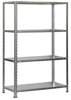 PROREGAL Schraubregal Panda MID | HxBxT 150x80x40cm | Fachlast 75kg | Verzinkt | Schwerlastregal Lagerregal Garagenregal