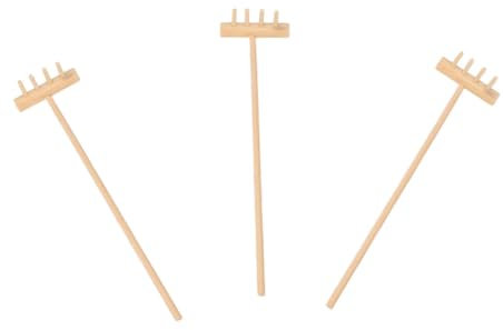 ibasenice 3 Pcs Mini Rake Miniature Kit Zen Rake Zen Garden Tool Sand Garden Rake Desk Zen Garden Supplies Garden Rakes Toy Tabletop Garden Tools Plant Kit Zen Garden Accessories Rake Bamboo