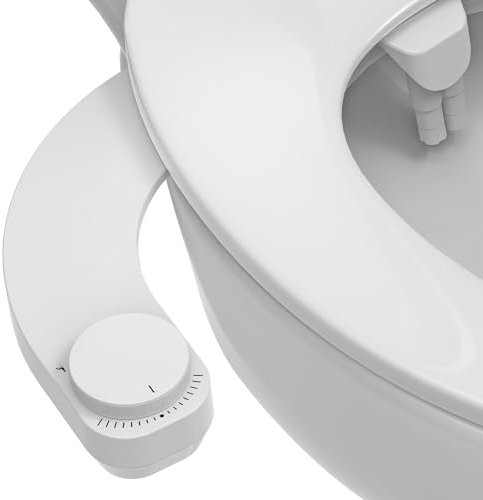 Bidet - Bidet Aufsatz Für Toilette, Nichtelektrisch Schlankes Bidet WC, Einziehbare Doppeldüsen (Hintere/Weibliche Reinigung) Und Drehknopf Zur Einstellung Des Wasserdrucks (Weiß）