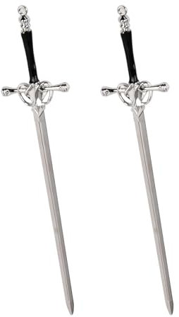 2 Pcs Sword Hair Pins, Hair Stick Metal, Headdress Chinese Style Hair Accessories for Girls, Elegant Women Hair Chopsticks Vintage Simple for Bun Chignon Decorative Hair Holder (Silver),hair fork