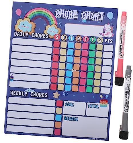SHOWERORO 1 Juego Refrigerador De Mesa De Tareas Gráficos De Pegatinas De Comportamiento Imanes De Nevera Para Niños Tablas De Comportamiento Escolar Imanes Para Niños Pequeños La Mascota