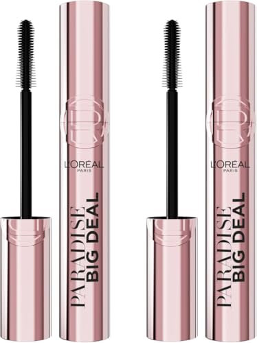 L'Oréal Paris - Mascara Volume Modulable - Formule Légère - Application Uniforme - Sans Paquet - Paradise Big Deal - Couleur : Noir - Lot de 2