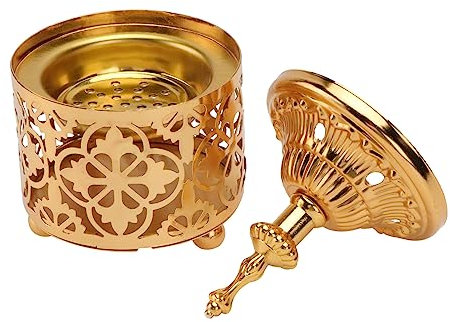 Garneck Bakhoor Burner - Frankincense Incense Holder - Metal Censer for Charcoal Discs Oud Burner with Tea Light Stand for Home Decoration and Relaxation