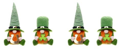 XUJIAN 4X Patricks Day-Dekorationen - Patricks Day-, Zwerg-Plüsch, GrüN, Irische Kobold-Puppe, Kobold-Figur