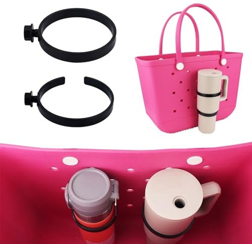 Cup Holder for Bogg Bag, Plastic Holder for Stanley 30oz 40oz Cups Portable Accessories Compatible with Bogg Bag (Black)