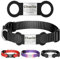 YEHANTI Nylon Hundehalsband mit Personalisiert Hundemarke, Komfortabel und Leise, Lasergraviertes Hundemarke mit Name, Adresse und Telefonnummer (Schwarz)
